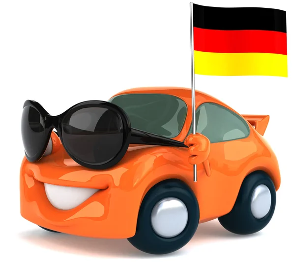 Coche con bandera alemana — Foto de Stock
