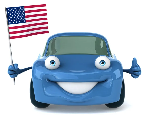 Car with flag — Stock Photo, Image