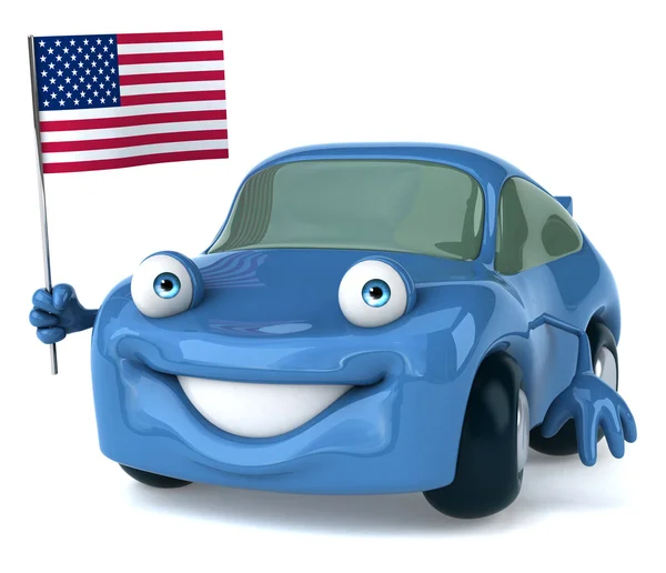 Car with flag — Stock Photo, Image