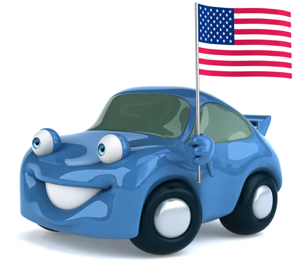 Bil med flagga — Stockfoto