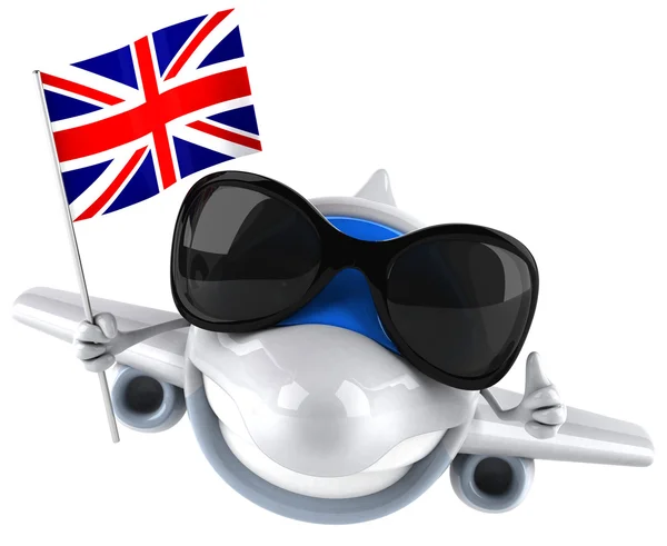 Avion avec drapeau britannique — Photo