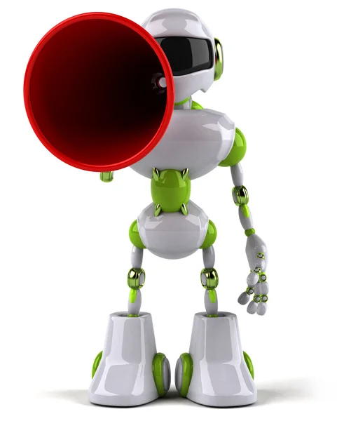 Robot con megafono — Foto Stock