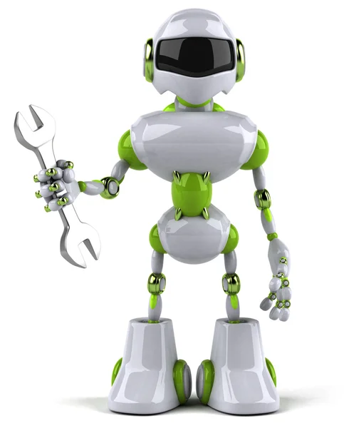 Robot con llave inglesa —  Fotos de Stock