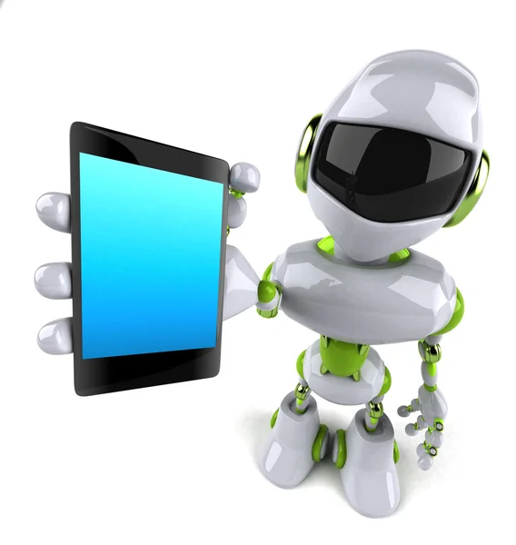 Robot con smartphone —  Fotos de Stock