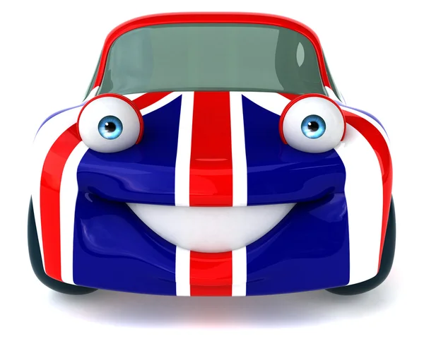 Voiture avec drapeau britannique dessus — Photo