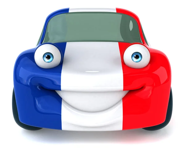 Car with french flag on it — Stock Photo, Image