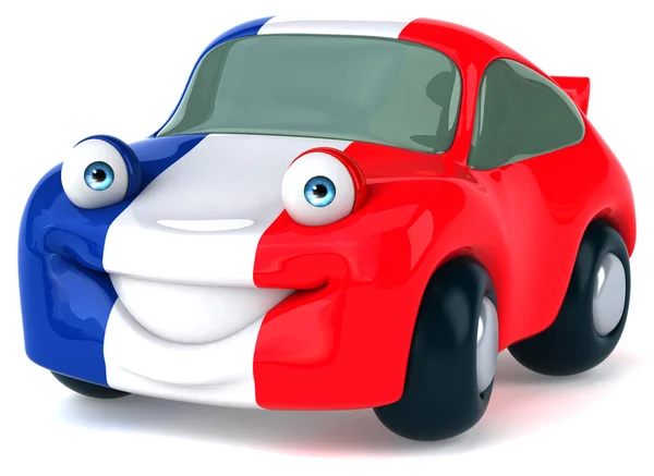 Машина с французским флагом на ней — стоковое фото
