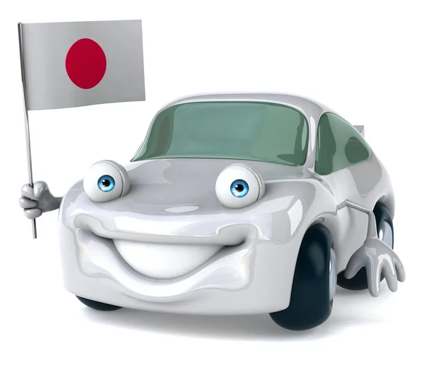 Araba ile Japonya bayrağı — Stok fotoğraf