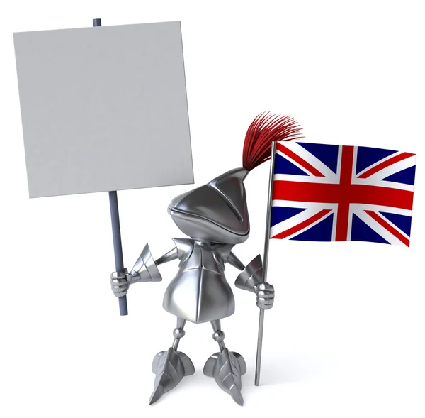 Ridder met Groot-Brittannië vlag — Stockfoto
