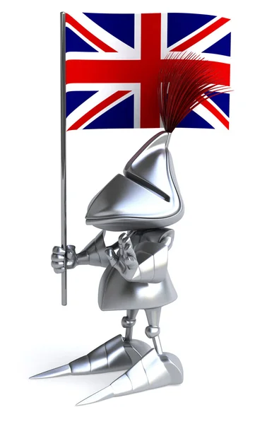 Knight with Great Britain flag — Stock Photo, Image