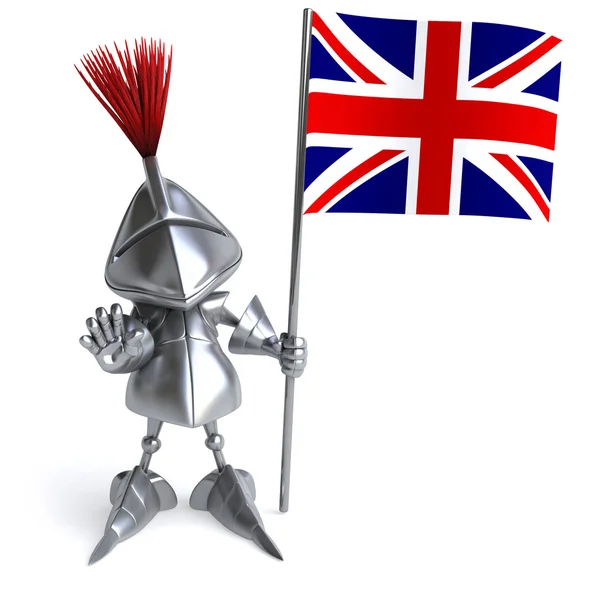 Caballero con bandera de Gran Bretaña — Foto de Stock