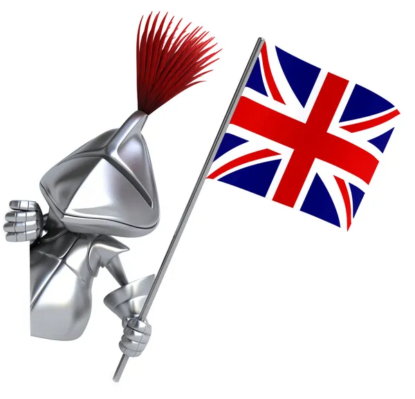 Knight with Great Britain flag — Stock Photo, Image