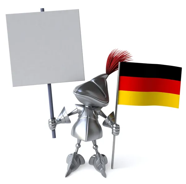 Knight with German flag — Stock Photo, Image