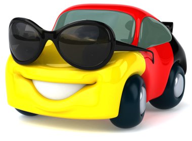 Araba üzerine Alman bayrağı ile