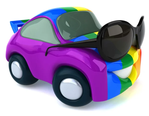 Bil med homosexuella flagga på det — Stockfoto