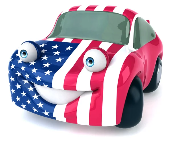Αυτοκίνητο με σημαία των ΗΠΑ σε αυτό — Φωτογραφία Αρχείου