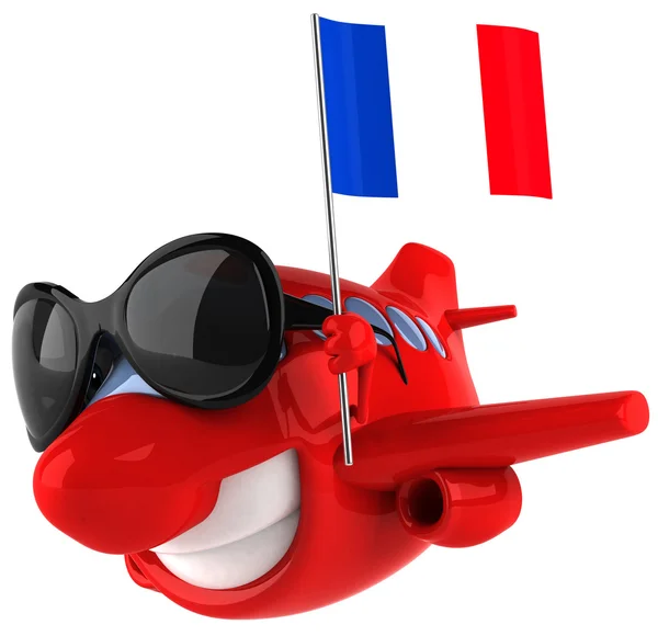 Avión con bandera francesa — Foto de Stock