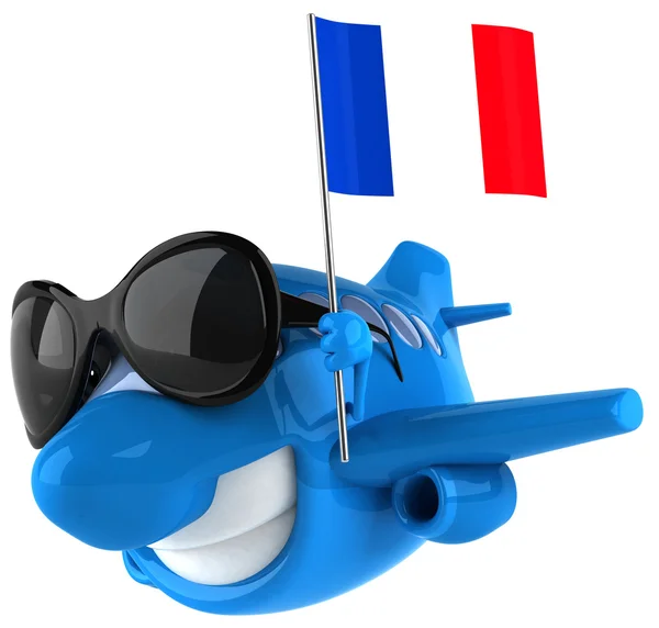 Самолет с французским флагом — стоковое фото