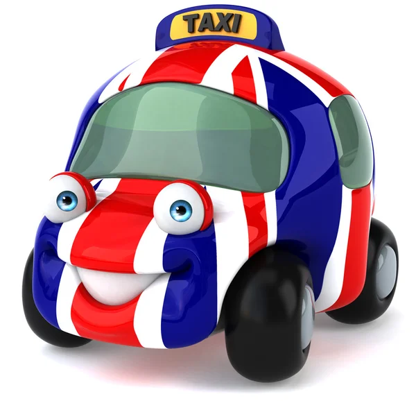 Auto mit großer britischer Flagge drauf — Stockfoto