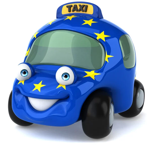 Car with European Union flag — Stock Photo, Image