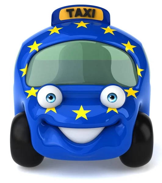 Car with European Union flag — Stock Photo, Image