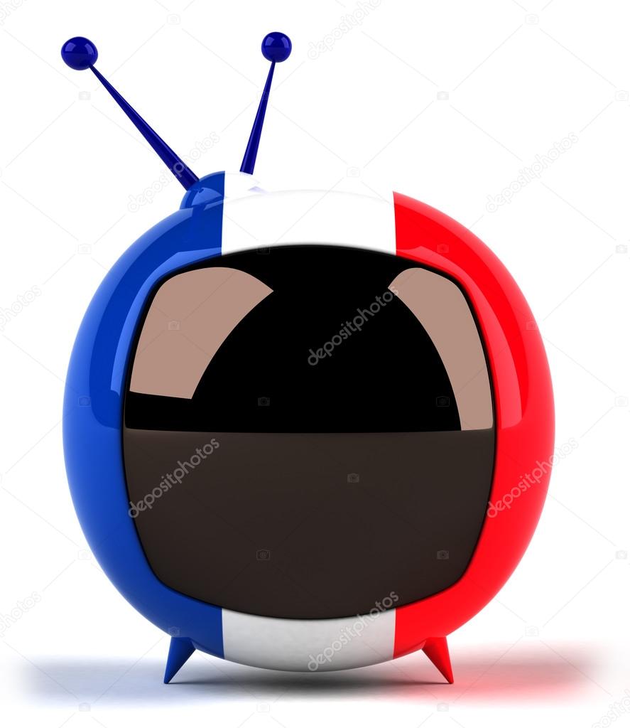 TV set with French flag on it