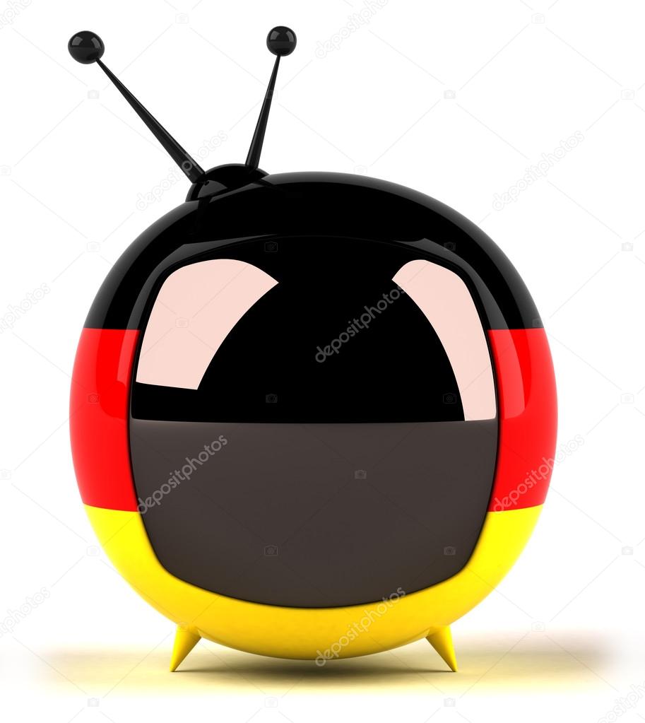 TV set with German flag on it