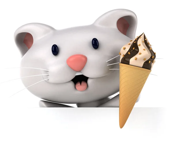 Kis macska fagylalt — Stock Fotó