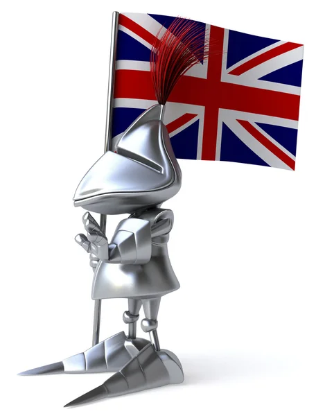 Riddare med Storbritannien flagga — Stockfoto