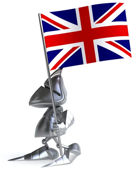 Knight with Great Britain flag — Stock Photo, Image