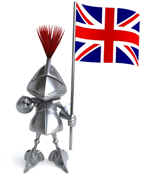 Knight with Great Britain flag — Stock Photo, Image