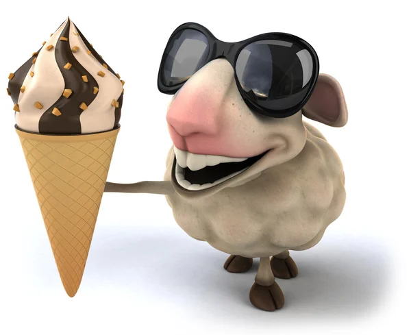 แกะกับไอศกรีม — ภาพถ่ายสต็อก