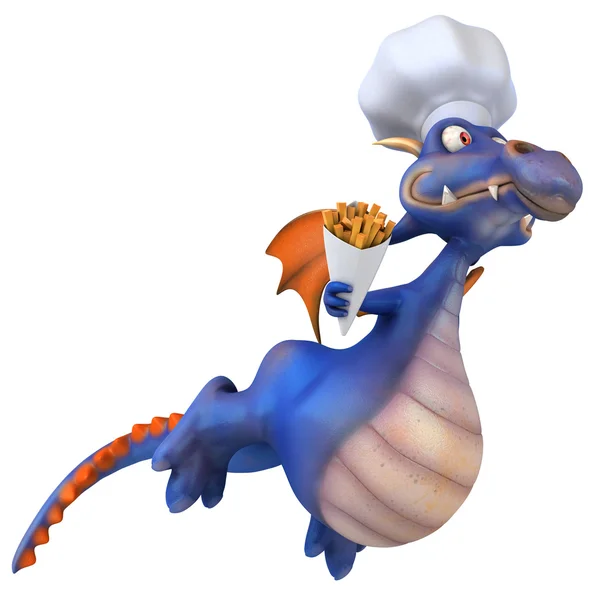 Dragon chef-kok 3d illustratie — Stockfoto