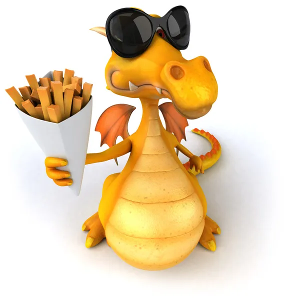 Dragon chef-kok 3d illustratie — Stockfoto