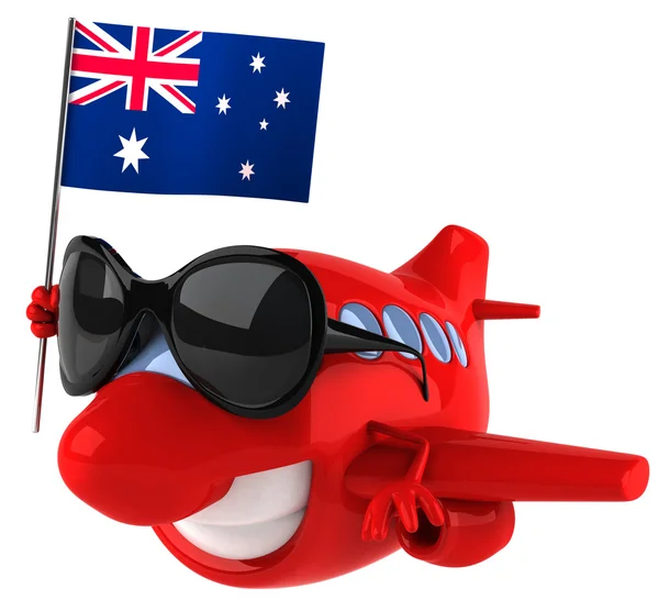 Avustralya bayrağı ile uçak — Stok fotoğraf