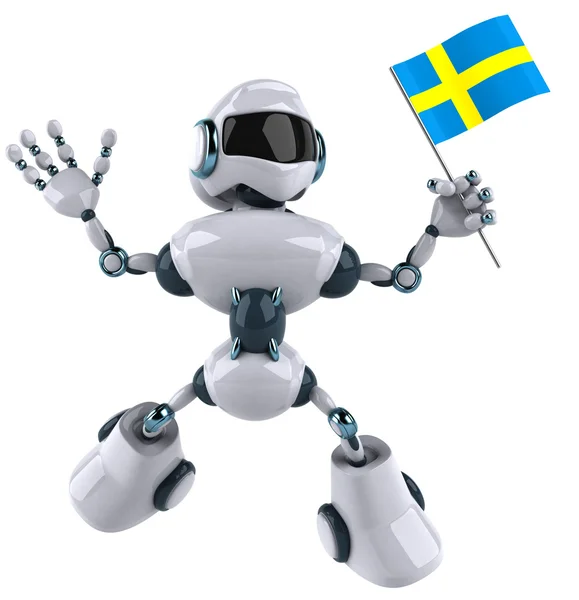 Robot Swedish flag — Stock Photo, Image
