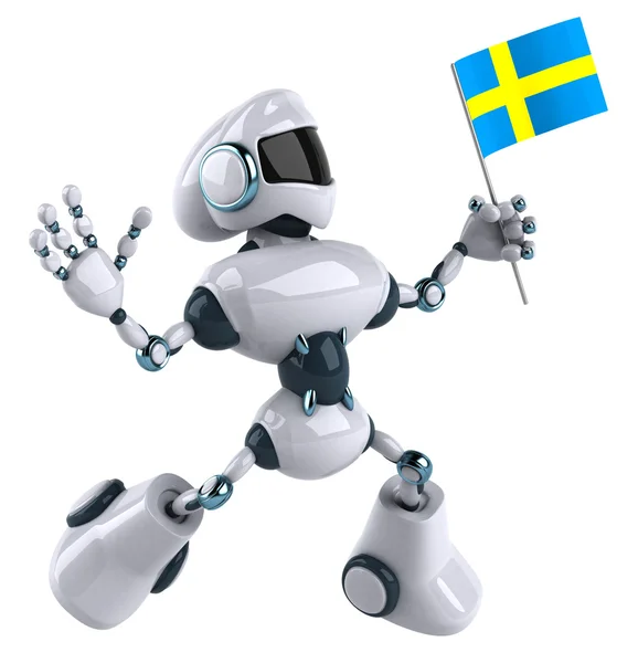 Robot švédská vlajka — Stock fotografie