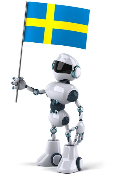 Robot bendera Swedia — Stok Foto