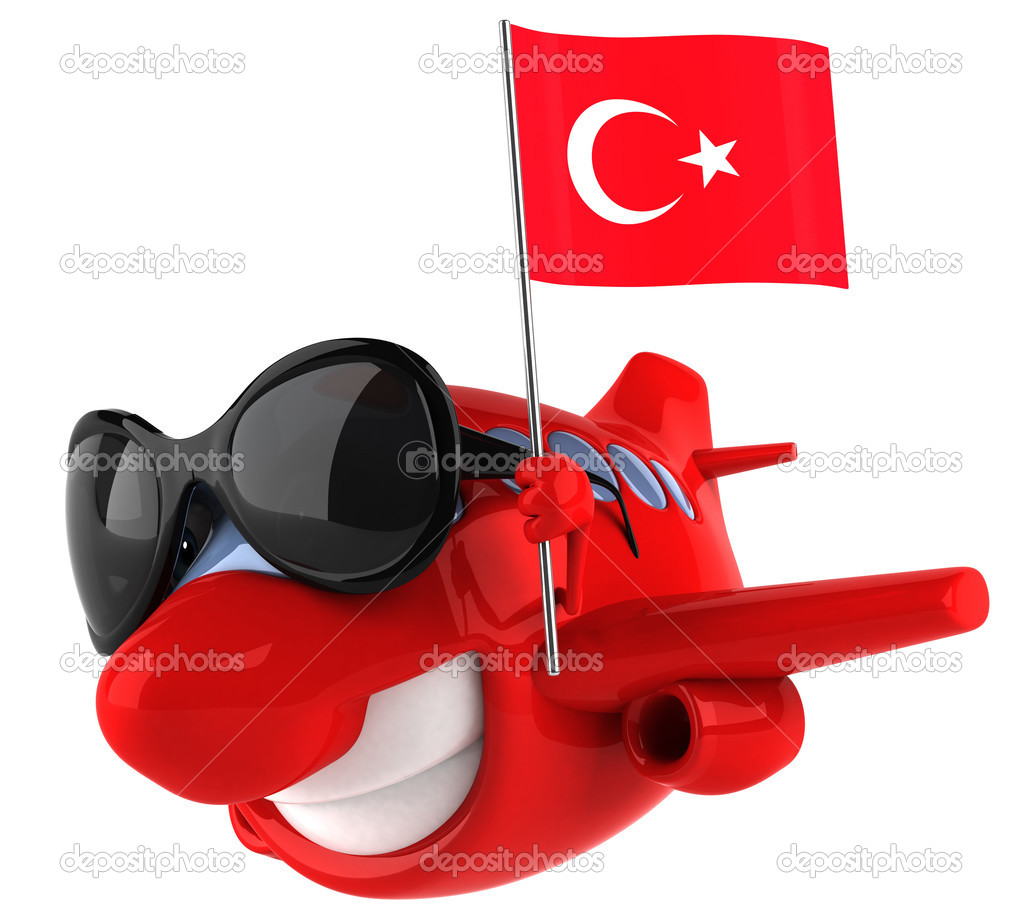 Plane with Turkish flag
