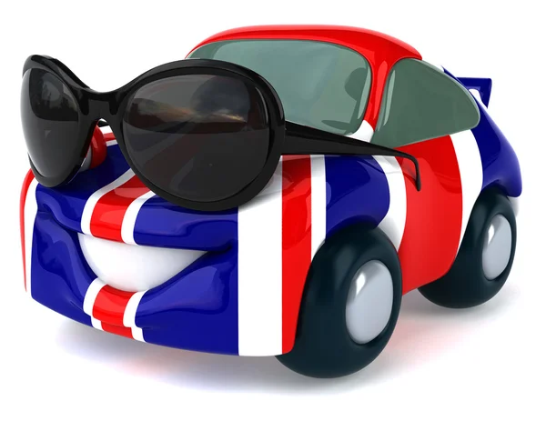 Auto barvy jako Britská vlajka — Stock fotografie