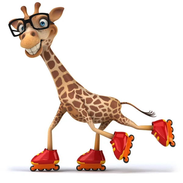 Girafa em patins — Fotografia de Stock