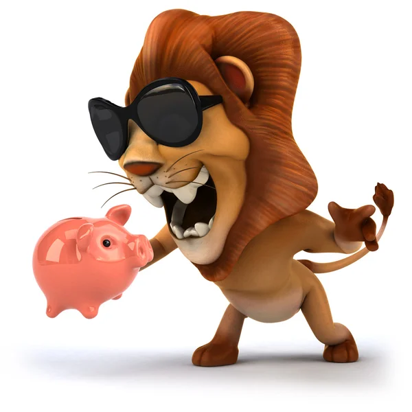 Piggy bank oroszlán — Stock Fotó