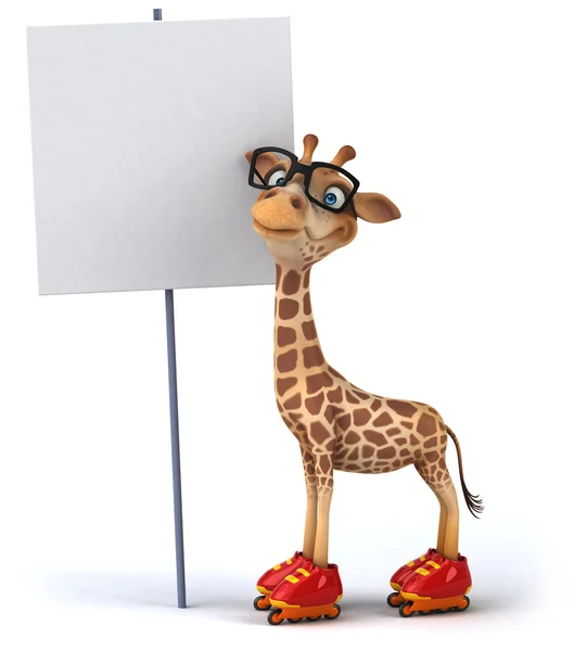 Giraffe op rolschaatsen — Stockfoto