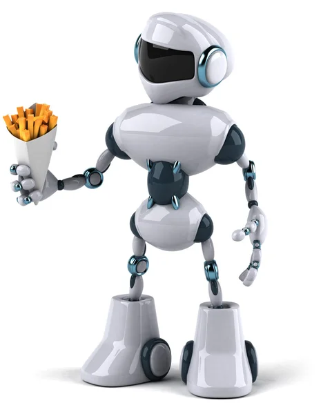 Fun robot with french fries — Stock Photo, Image