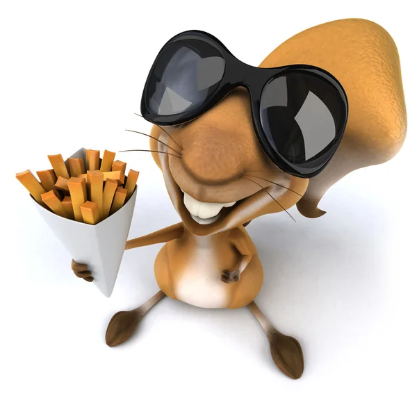 Ardilla con papas fritas — Foto de Stock