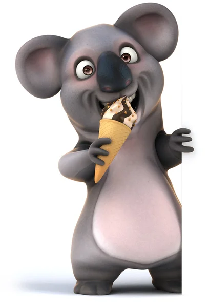 Fun Koala with ice cream — Stock Photo, Image