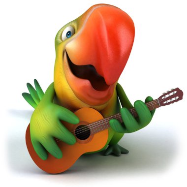 papağan gitar ile eğlenceli bir