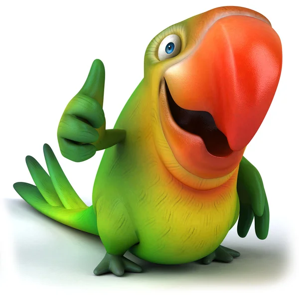 Leuke papegaai duimschroef opwaarts gebaar — Stockfoto