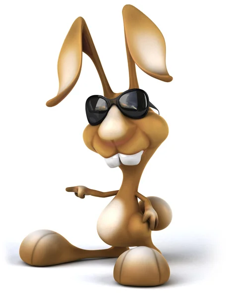 Веселый кролик в солнечных очках — стоковое фото