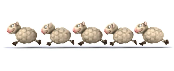 Sheep standing in a line — Stock Photo, Image